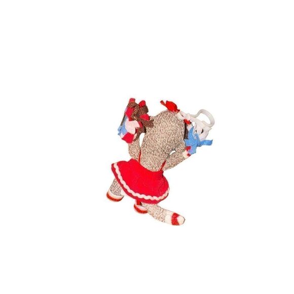 Sock monkey cheerleader clip on ornament Plush - Picture 2 of 2